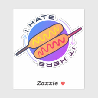 Corndog私はここでそれを嫌いカスタムカットシール シール