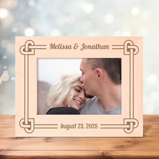 Corner Heart Shaped Knot Frame Wedding 7x5 レーザー彫刻フレーム