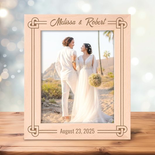 Corner Heart Shaped Knot Frame Wedding 8x10 レーザー彫刻フレーム