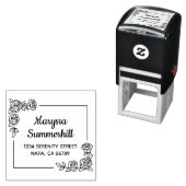 Corner Rose Flowers Bouquet Address セルフインキングスタンプ (インサイチュ)