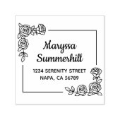 Corner Rose Flowers Bouquet Address セルフインキングスタンプ (デザイン)