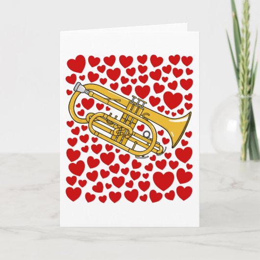 Cornet With Hearts Valentines Anniversary Card シーズンカード (正面)