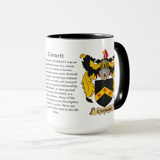 Cornett家族の紋章付き外衣 マグカップ (正面右)
