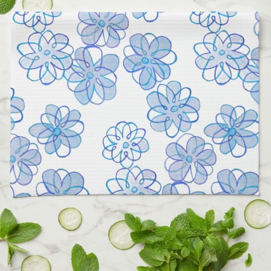 Cornflower Blue キッチンタオル (折り畳み)