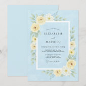 Cornflower Blue Airy Spring Wedding 招待状 (正面/裏面)