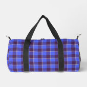 Cornflower Blue and Livid Brown Plaid ダッフルバッグ (正面)