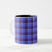Cornflower Blue and Livid Brown Plaid ツートーンマグカップ (正面左)