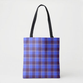 Cornflower Blue and Livid Brown Plaid トートバッグ