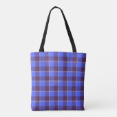 Cornflower Blue and Livid Brown Plaid トートバッグ (裏面)