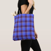 Cornflower Blue and Livid Brown Plaid トートバッグ (クローズアップ)