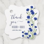 Cornflower Blue Botanical Wedding  フェイバータグ (正面)