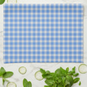 Cornflower Blue Gingham Check Pattern  キッチンタオル (折り畳み)