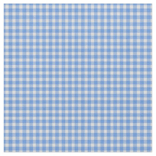Cornflower Blue Gingham Check Pattern  ファブリック (クローズアップ)