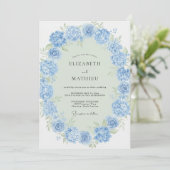 Cornflower Blue Hydrangea Spring Wedding 招待状 (スタンド正面)