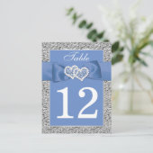 Cornflower Blue, Silver Table Number Card ポストカード (スタンド正面)