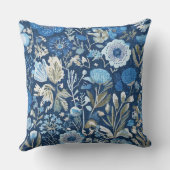 cornflower floral blues pattern クッション (裏面)
