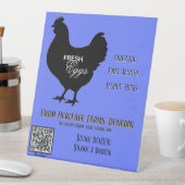 CornFlower Fresh Eggs Farmer's Market Sign QR Code 台座サイン (インサイチュ)
