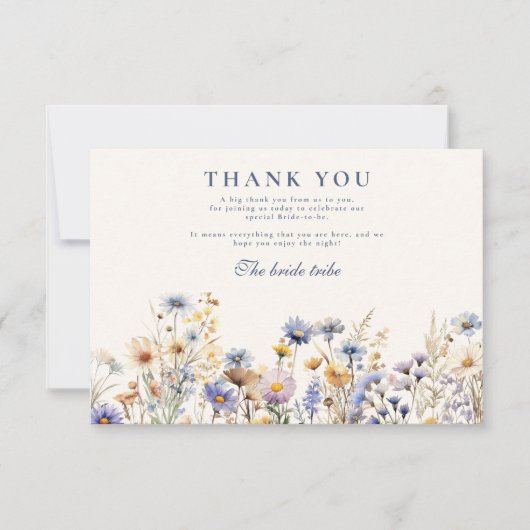 Cornflower Meadow Bridal Shower サンキューカード (正面)