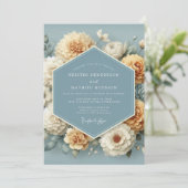 Cornflower Ochre Painterly Wedding 招待状 (スタンド正面)