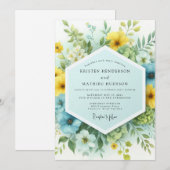 Cornflower Sun-kissed Wedding 招待状 (正面/裏面)