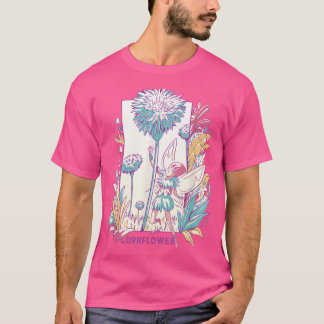 Cornflower Winged Fairy With Flowers Nature Fantas Tシャツ