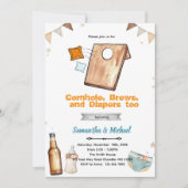 Cornhole and Beer Baby Shower Invitation 招待状 (正面)