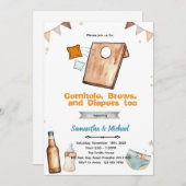 Cornhole and Beer Baby Shower Invitation 招待状 (正面/裏面)