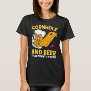 Cornhole Beer That I's Here Hereパーティー飲みF Tシャツ