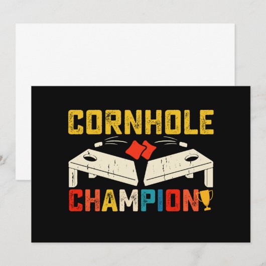 Cornhole Champion American USA 7月4日 招待状 (正面/裏面)