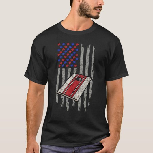 Cornhole Corn Hole Patriotic 1 Tシャツ (正面)