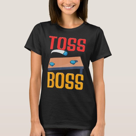 Cornhole Corn Hole Toss Boss Tシャツ (正面)