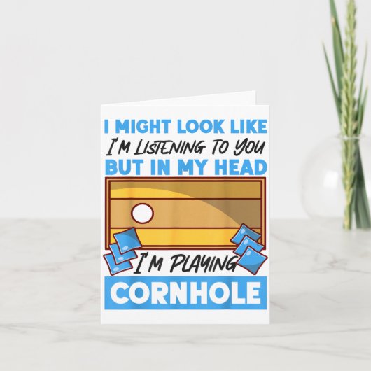 Cornhole Team Bean Bag Player Champ I Might Look L カード (正面)