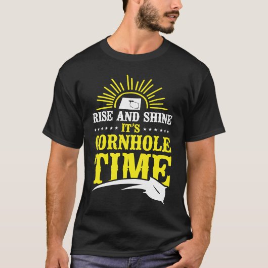 Cornhole Team Bean Bag Player Champ Rise And Shine Tシャツ (正面)