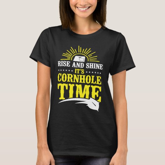 Cornhole Team Bean Bag Player Champ Rise And Shine Tシャツ (正面)