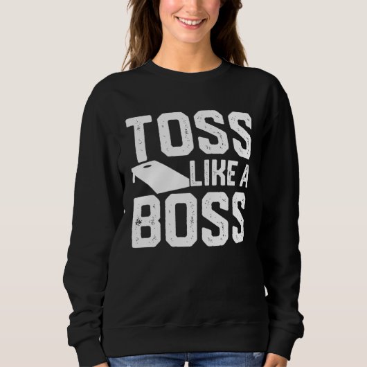 Cornhole Toss Like a Boss Retro Style Cornhole スウェットシャツ (正面)