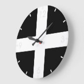Cornish Flag (Cornwall) (County of England, UK) ラージ壁時計 (傾斜)