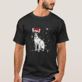 Cornish Rex Cat Christmas Lights Christmas Cat San Tシャツ (正面)