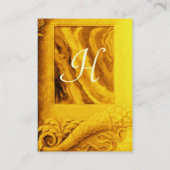 CORNUCOPIAモノグラム明るい金ゴールド黄色、ティール(緑がかった色)、青 名刺 (裏面)