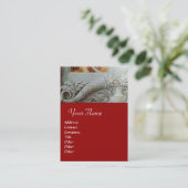 CORNUCOPIAモノグラム、明るい灰色、赤 名刺 (スタンド正面)