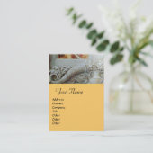 CORNUCOPIAモノグラム、明るい金ゴールド黄色 名刺 (スタンド正面)