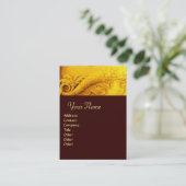 CORNUCOPIAモノグラム、明るい金ゴールド黄褐色 名刺 (スタンド正面)