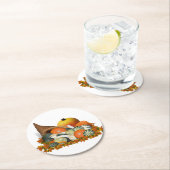 Cornucopia Gourds Thanksgiving ラウンドペーパーコースター (インサイチュ)