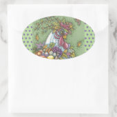 CORNUCOPIA HEN、感謝祭チキンシール楕円形 楕円形シール (バッグ)