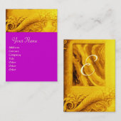 CORNUCOPIA MONOGRAM明るい金ゴールド黄色,紫 名刺 (正面/裏面)