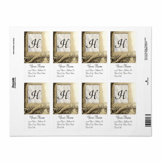 CORNUCOPIA MONOGRAM （モノクロ） ラベル (フルシート)