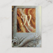 CORNUCOPIA MONOGRAM、明るい灰色、ティール(緑がかった色)、青 名刺 (裏面)