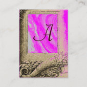 CORNUCOPIA MONOGRAM，明るい灰色，黒，ピンク，明るい赤紫色 名刺 (裏面)