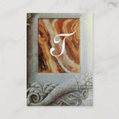 CORNUCOPIA MONOGRAM，灰色の黄色のプラチナ金属 名刺 (裏面)