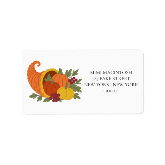 Cornucopia of Pumpkins Address Labels ラベル (正面)