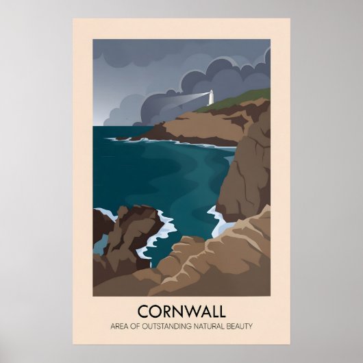 Cornwall AONB Travel Poster ポスター (正面)